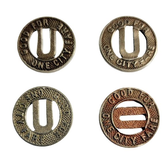 4 United Railways Co. Fare Tokens St. Louis (1) 1918 (3) 1919 - Picture 2 of 11